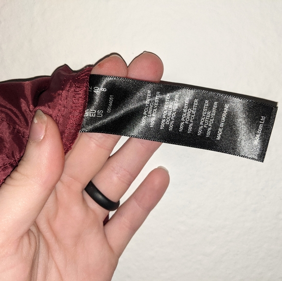 NWT ASOS Glam Slim Leg Trouser Pants Maroon - Picture 11 of 11